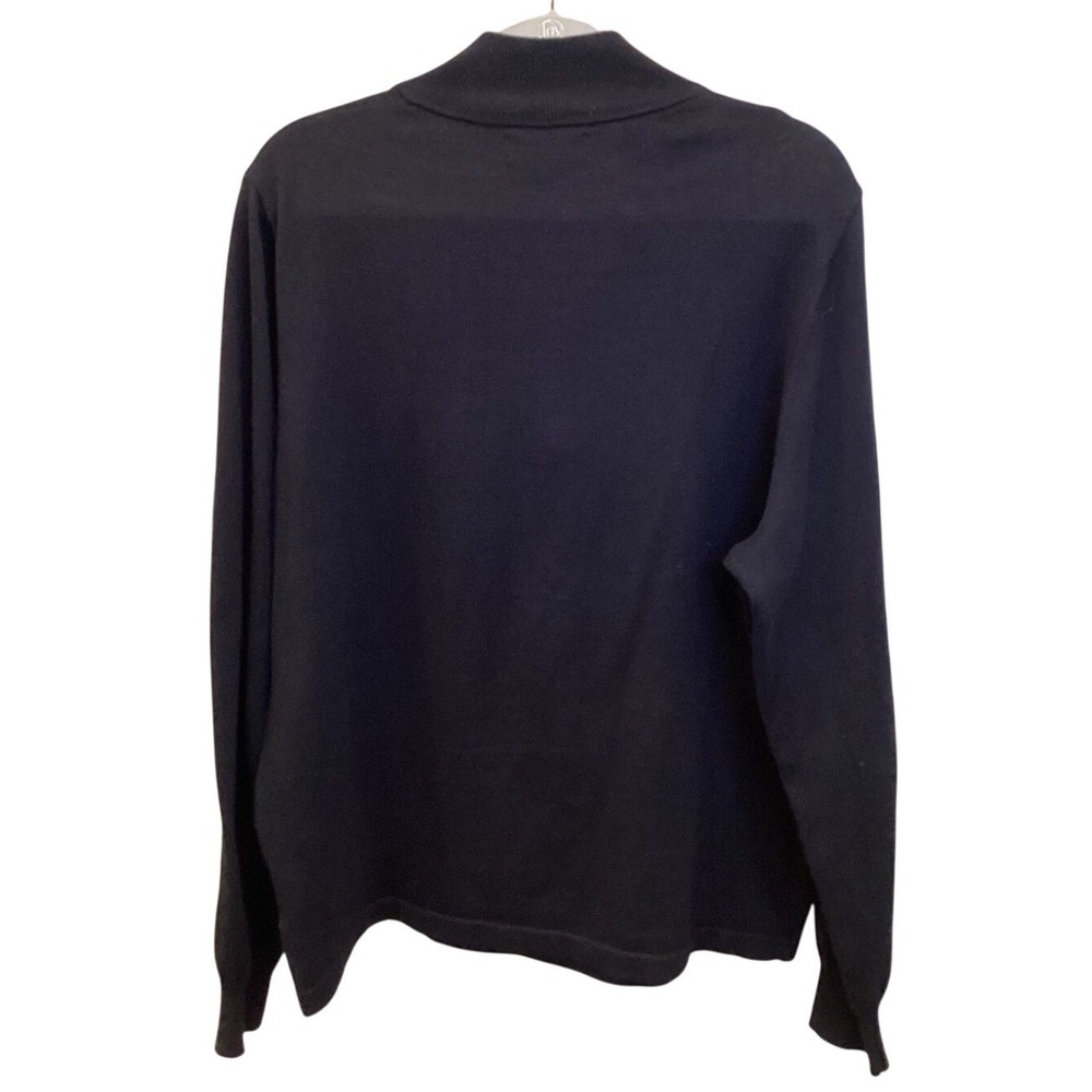 Nordstrom Tech-Smart 1/4 Zip Sweater Pullover Wool Blend Black - Large - Picture 3 of 9